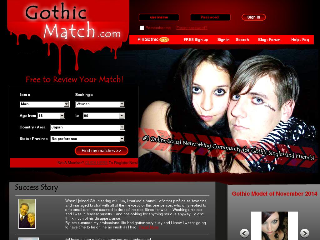 gothicmatch.com snapshot