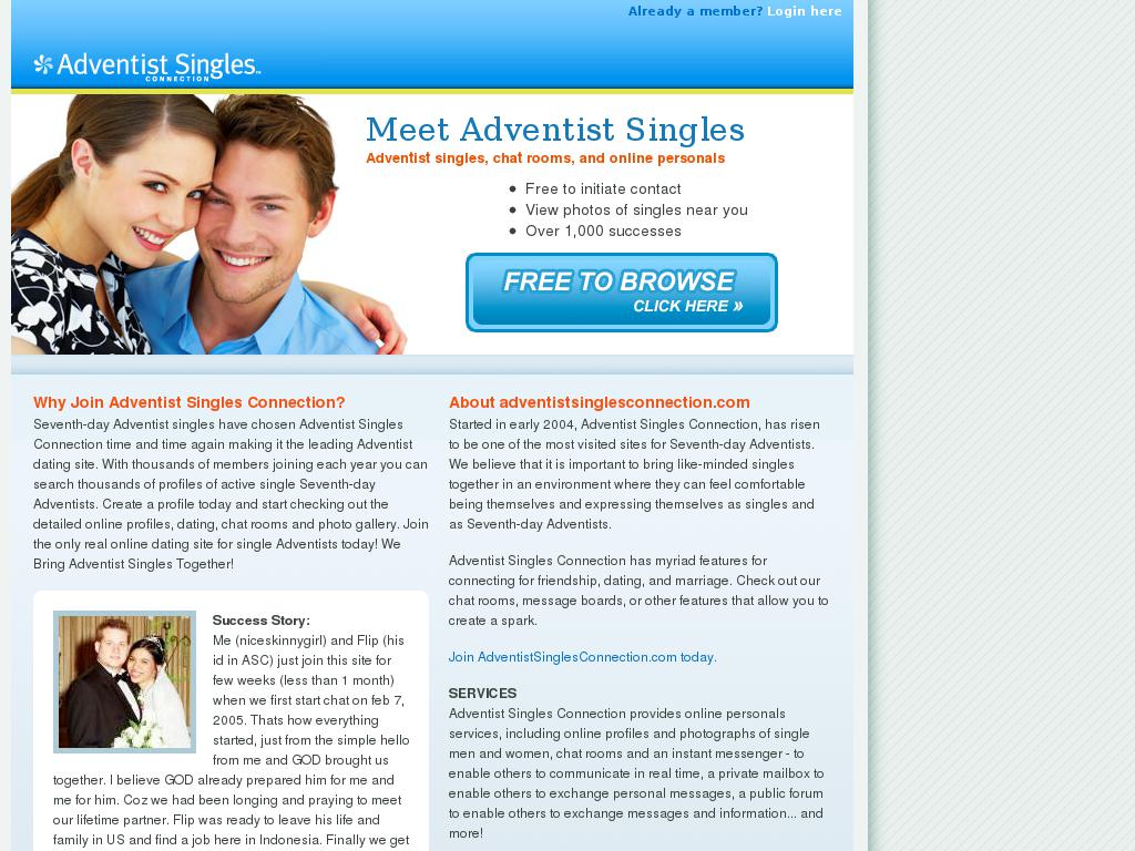 adventistsinglesconnection.com snapshot