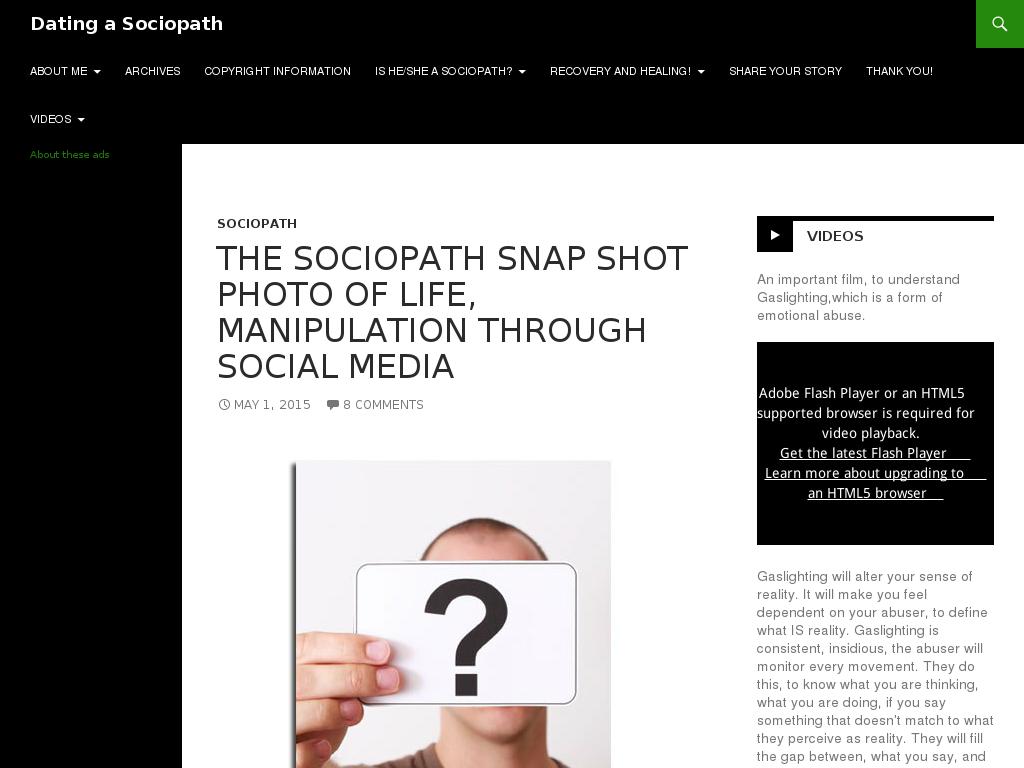 datingasociopath.com snapshot