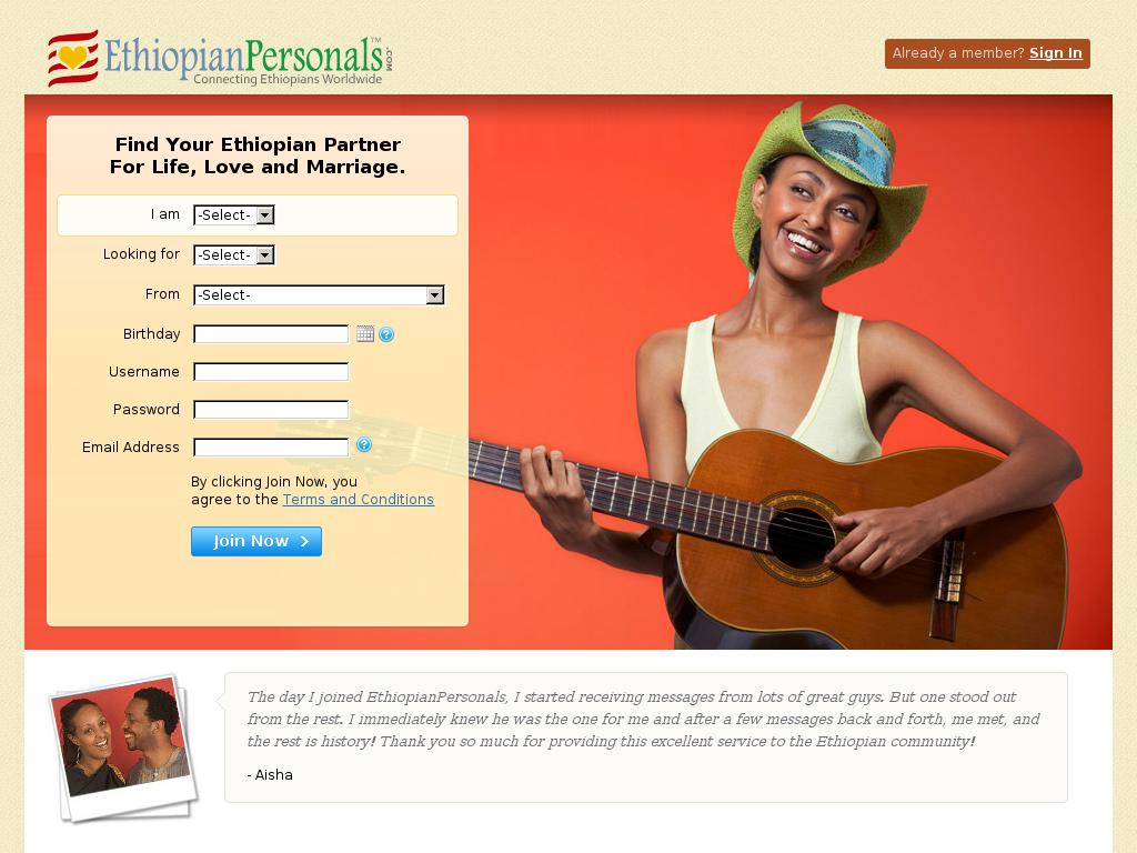 ethiopianpersonals.com snapshot