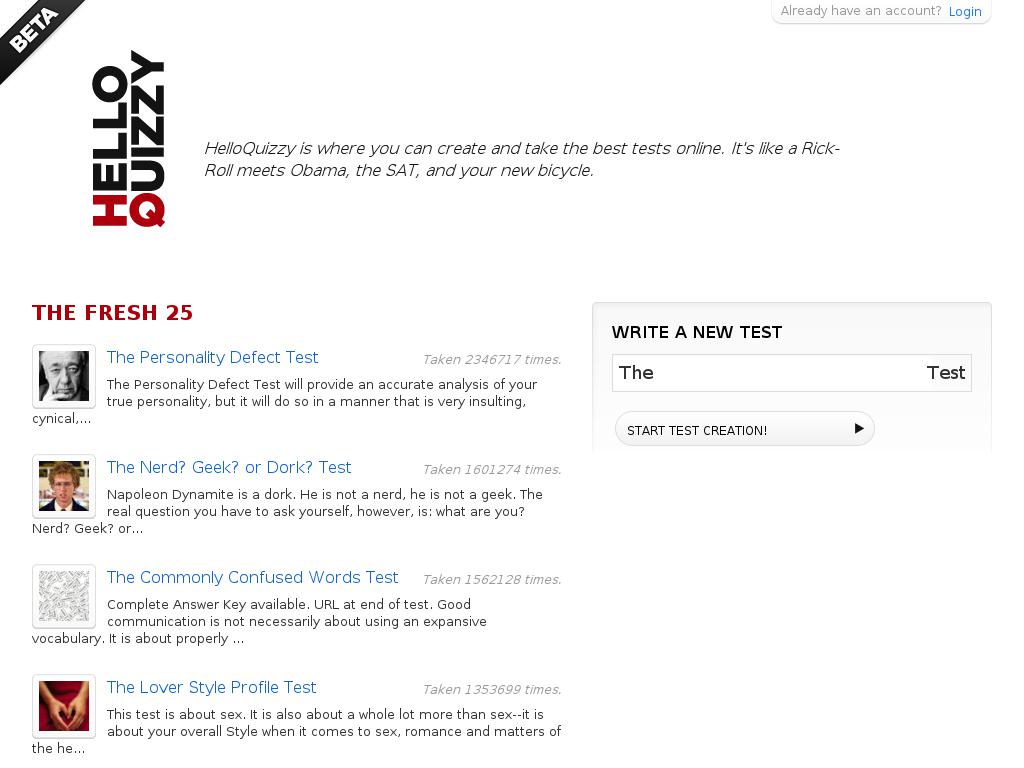 helloquizzy.com snapshot