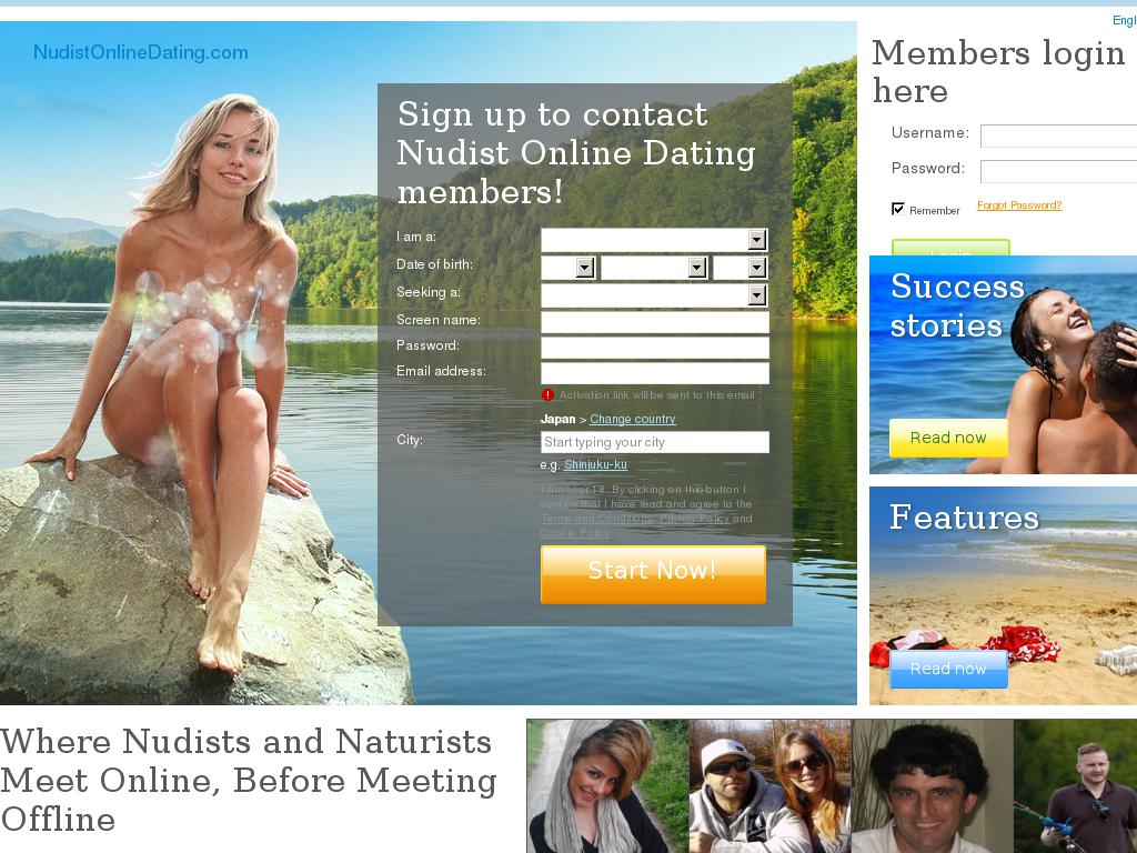 nudistonlinedating.com snapshot