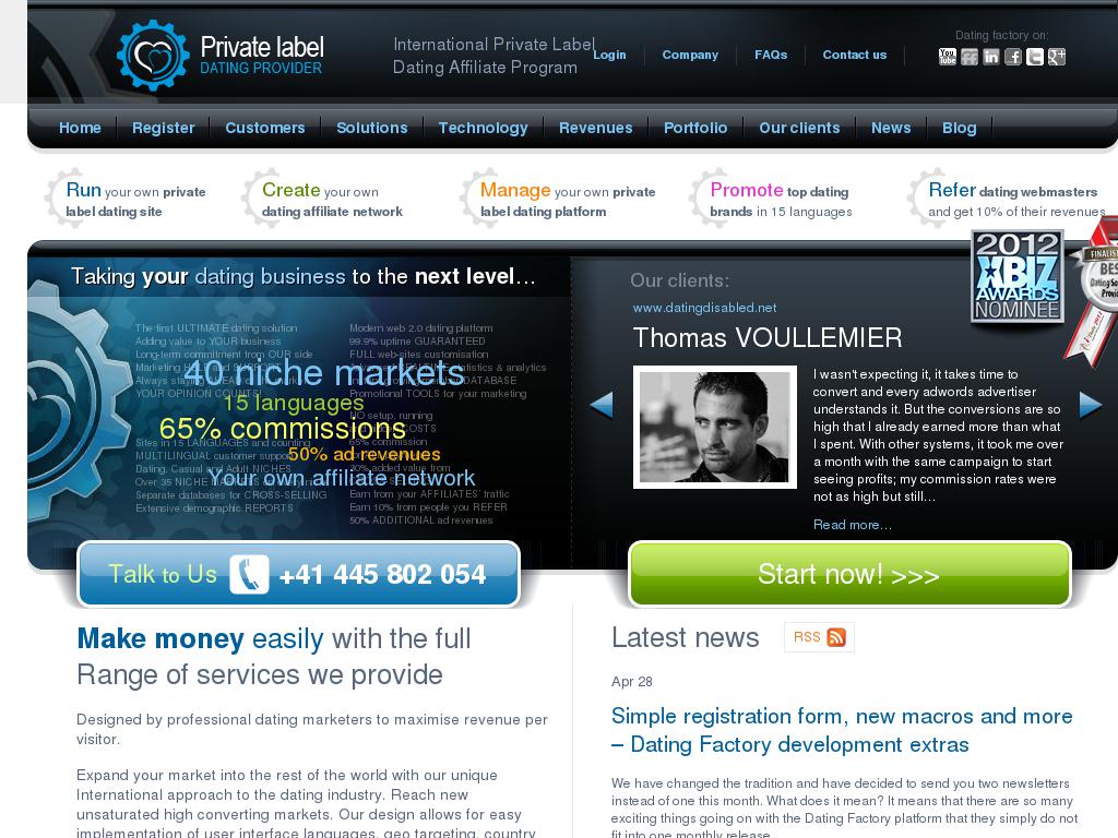 privatelabeldatingprovider.com snapshot