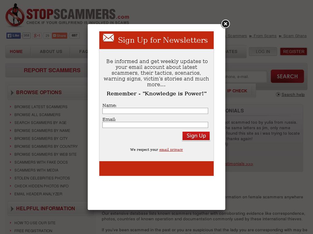 stop-scammers.com snapshot
