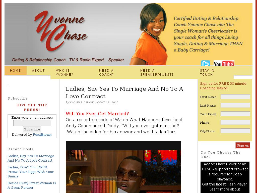 yvonnechase.com snapshot